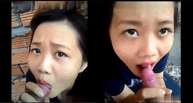 Bạn gái liếm cặc ở vườn sau nhà