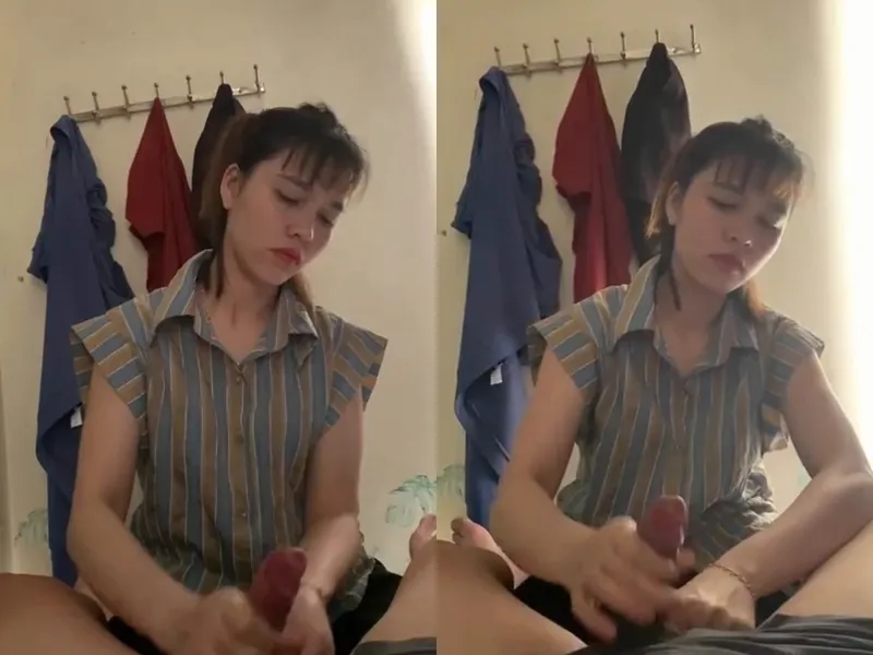 Anh trai đi vắng, ép vợ sắp cưới của anh trai sục chuối xuất tinh